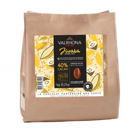 Chocolat au lait Jivara Valrhona 40% en pistoles 1kg