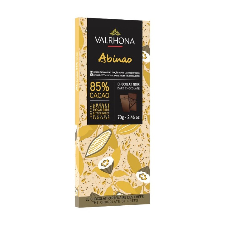 Chocolat Noir Valrhona - Tablette chocolat noir Abinao 85% - Valrhona